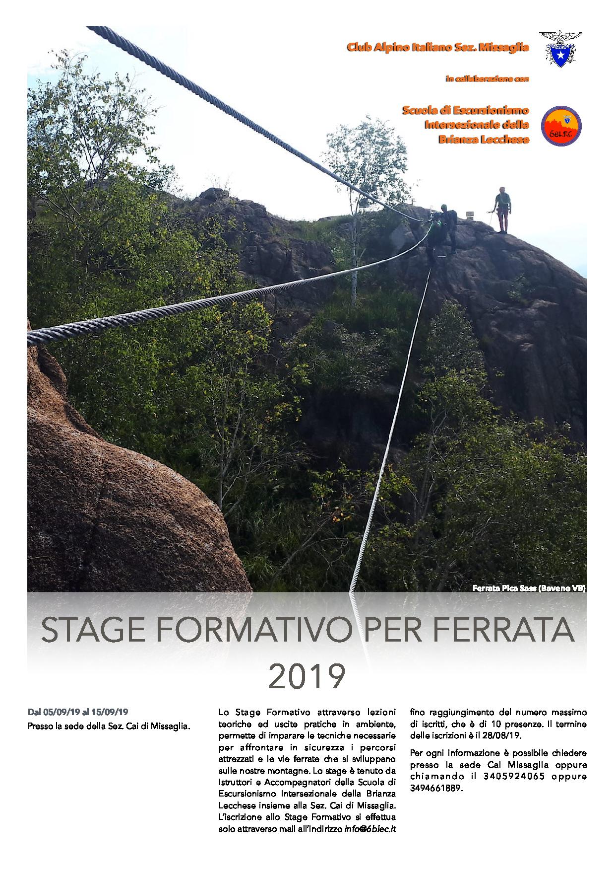 Locandina 6BLec Stage Ferrata 2019