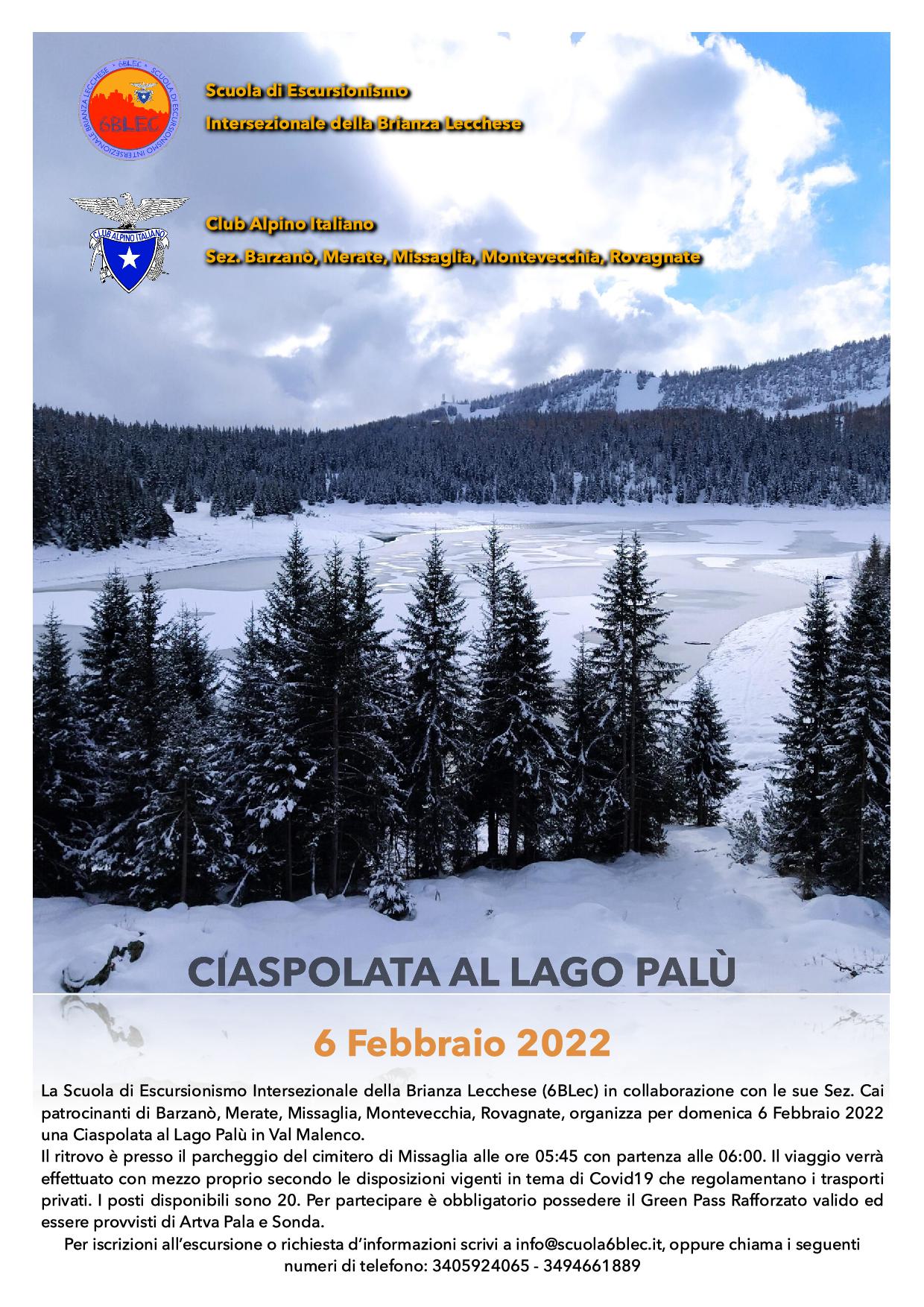 Locandina 6BLec Ciaspolata al Lago Palù 2022