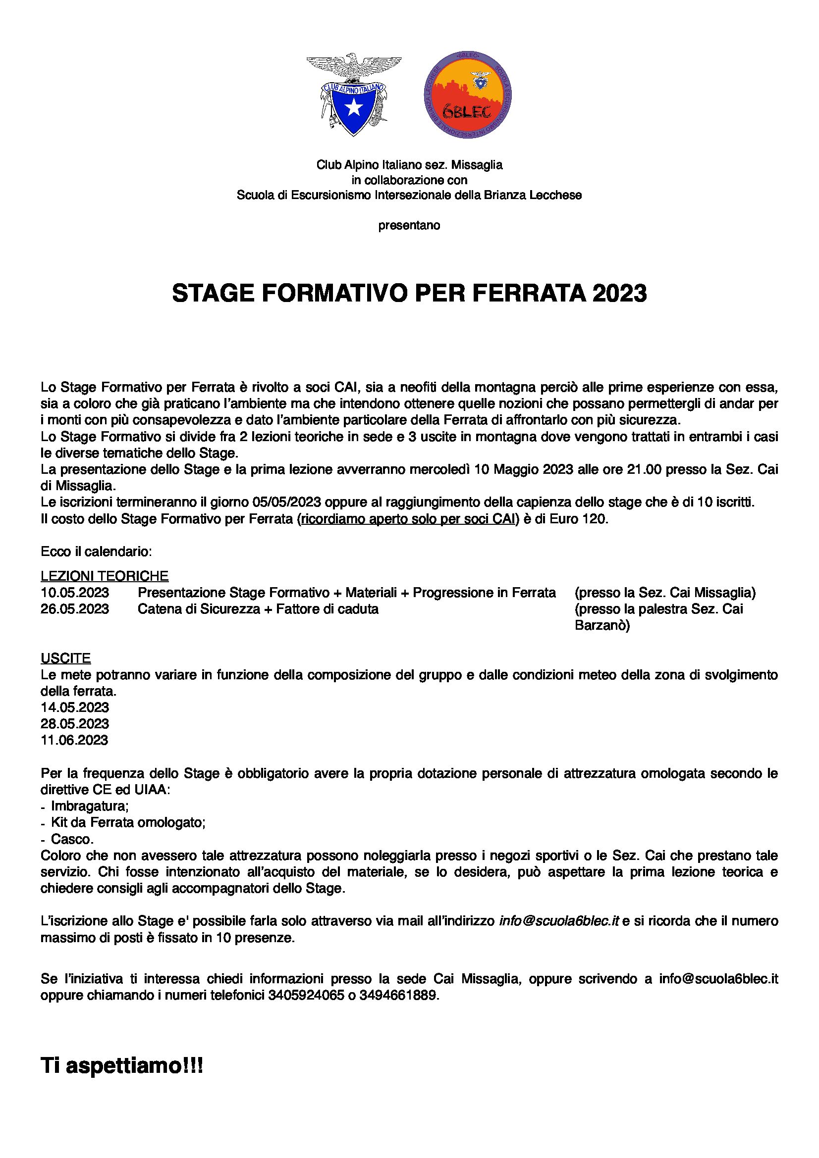 Stage Ferrata 2023
