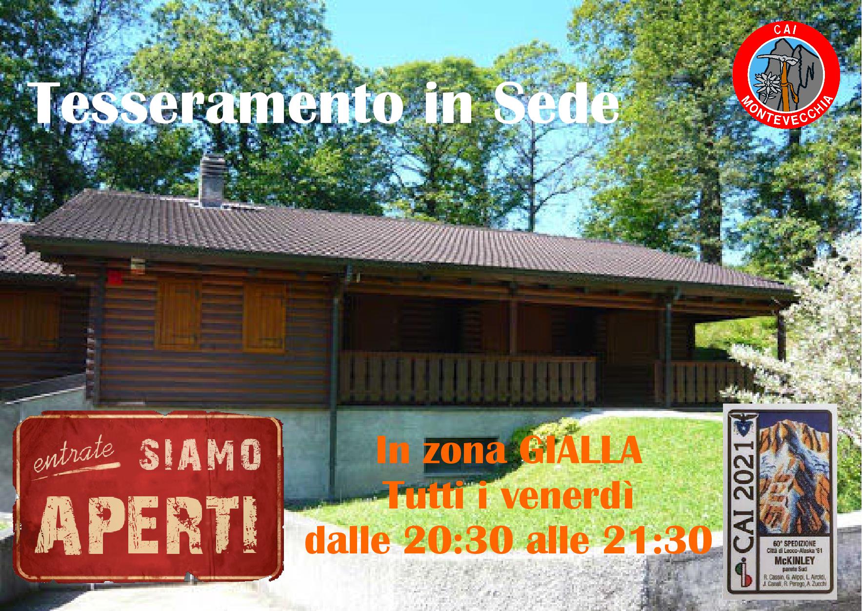 Apertura Sede orario ridotto per tesseramento