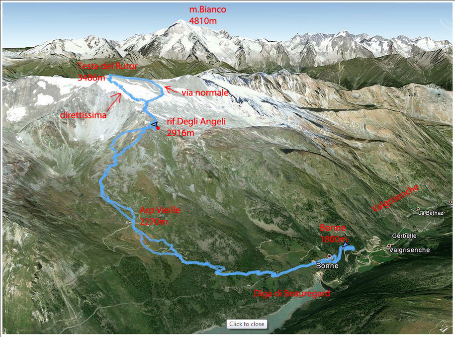 Itinerario - Testa del Rutor