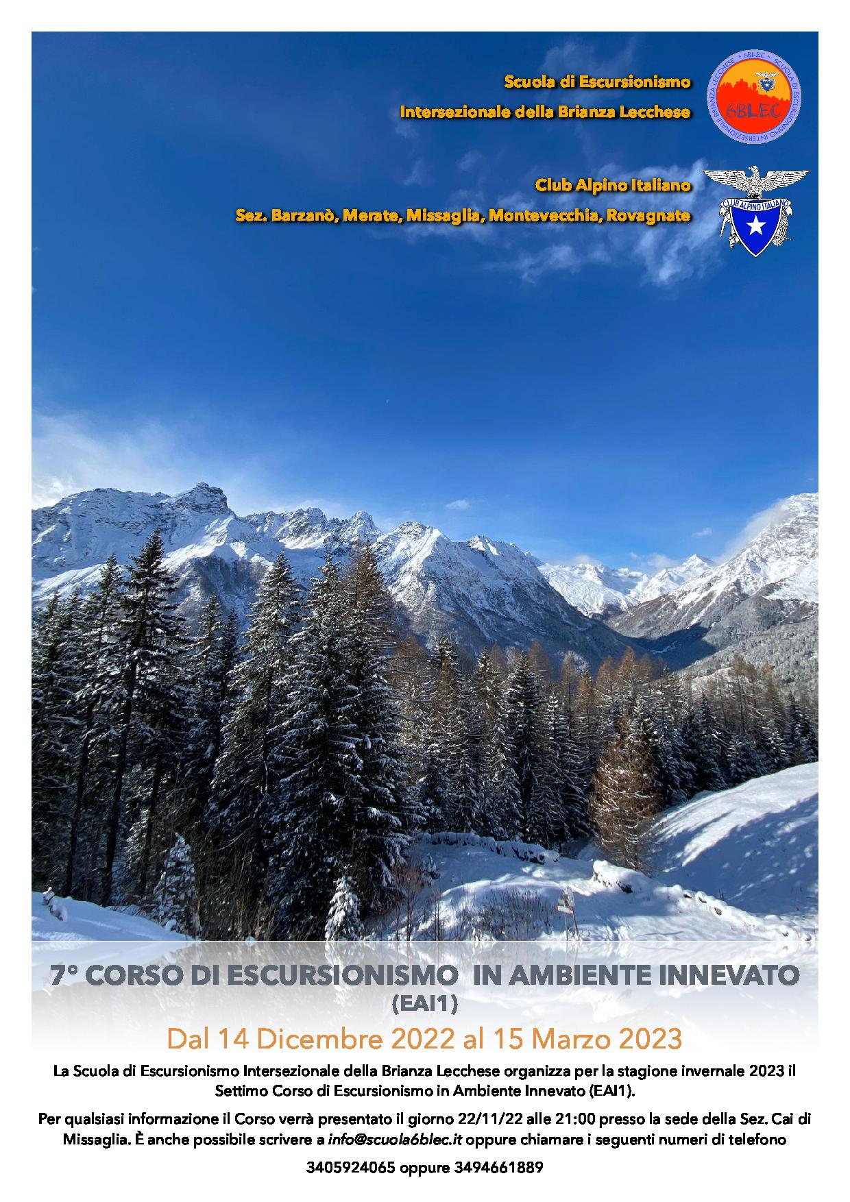 Locandina 6BLec Corso Escursionismo Ambiente Innevato 2020